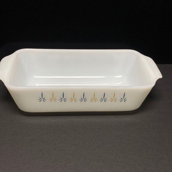 Vintage Fire King Candle Glow  1QT Loaf Pan Ovenware Anchor Hocking Bakeware - Picture 5 of 10